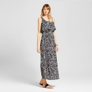 Tropical Black and White Maxi Dress